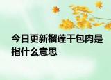 今日更新榴蓮干包肉是指什么意思