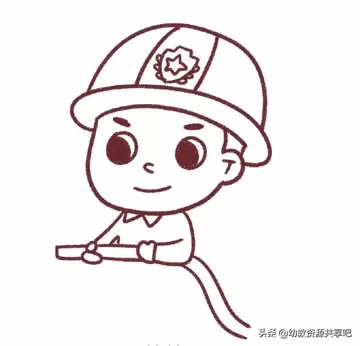 「簡筆畫教程」幼兒園簡筆畫教程之《我是小小消防員》