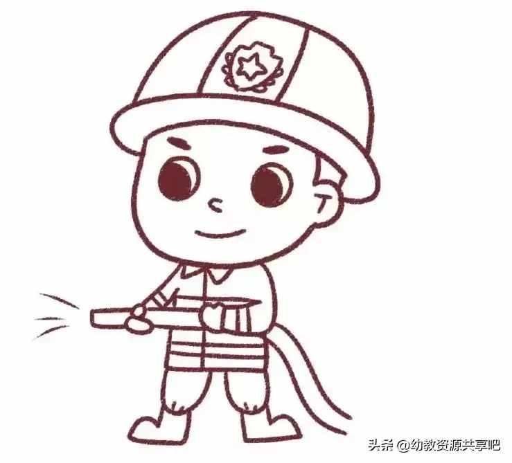 「簡筆畫教程」幼兒園簡筆畫教程之《我是小小消防員》