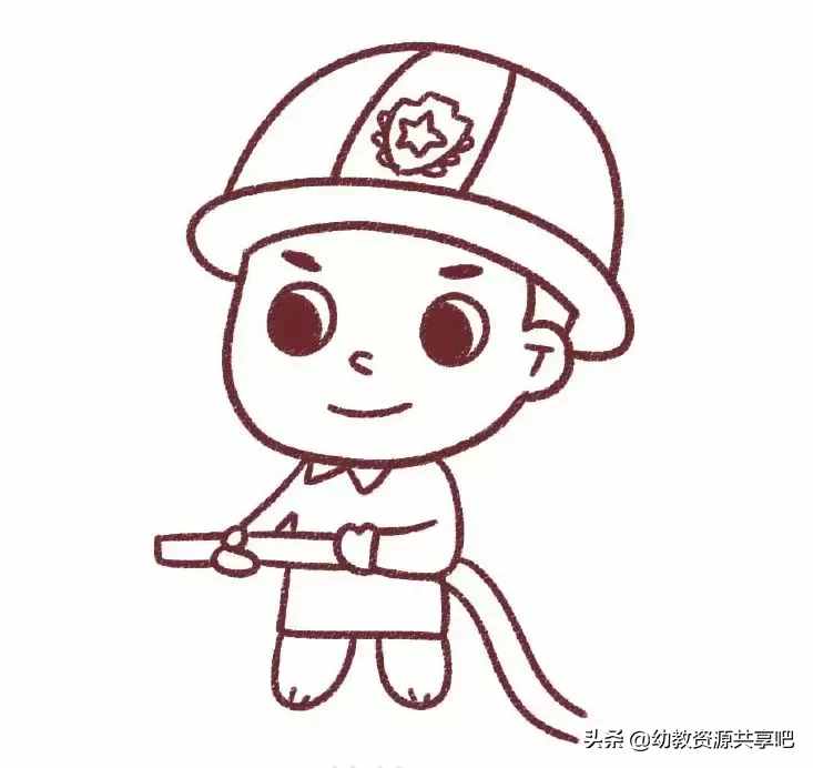 「簡筆畫教程」幼兒園簡筆畫教程之《我是小小消防員》