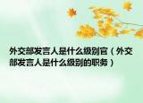 外交部發(fā)言人是什么級別官（外交部發(fā)言人是什么級別的職務(wù)）