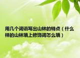用幾個詞語寫出山林的特點（什么樣的山林填上修飾詞怎么填）