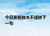 今日更新獨(dú)木不成林下一句