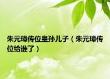 朱元璋傳位皇孫兒子（朱元璋傳位給誰了）