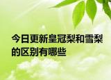 今日更新皇冠梨和雪梨的區(qū)別有哪些