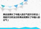 奧運金牌長了中國人的志氣層次分析法（用層次分析法分析奧運獎牌長了中國人的志氣）