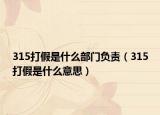 315打假是什么部門(mén)負(fù)責(zé)（315打假是什么意思）
