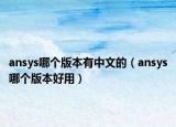 ansys哪個(gè)版本有中文的（ansys哪個(gè)版本好用）