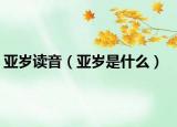 亞歲讀音（亞歲是什么）