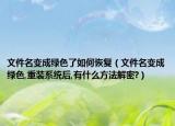 文件名變成綠色了如何恢復（文件名變成綠色,重裝系統(tǒng)后,有什么方法解密?）