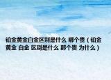 鉑金黃金白金區(qū)別是什么 哪個(gè)貴（鉑金 黃金 白金 區(qū)別是什么 那個(gè)貴 為什么）