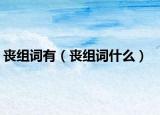 喪組詞有（喪組詞什么）