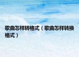 歌曲怎樣轉(zhuǎn)格式（歌曲怎樣轉(zhuǎn)換格式）
