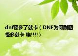 dnf怪多了就卡（DNF為何刷圖怪多就卡 唉!!!!）
