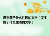 漢字屬于什么性質(zhì)的文字（漢字屬于什么性質(zhì)的文字）