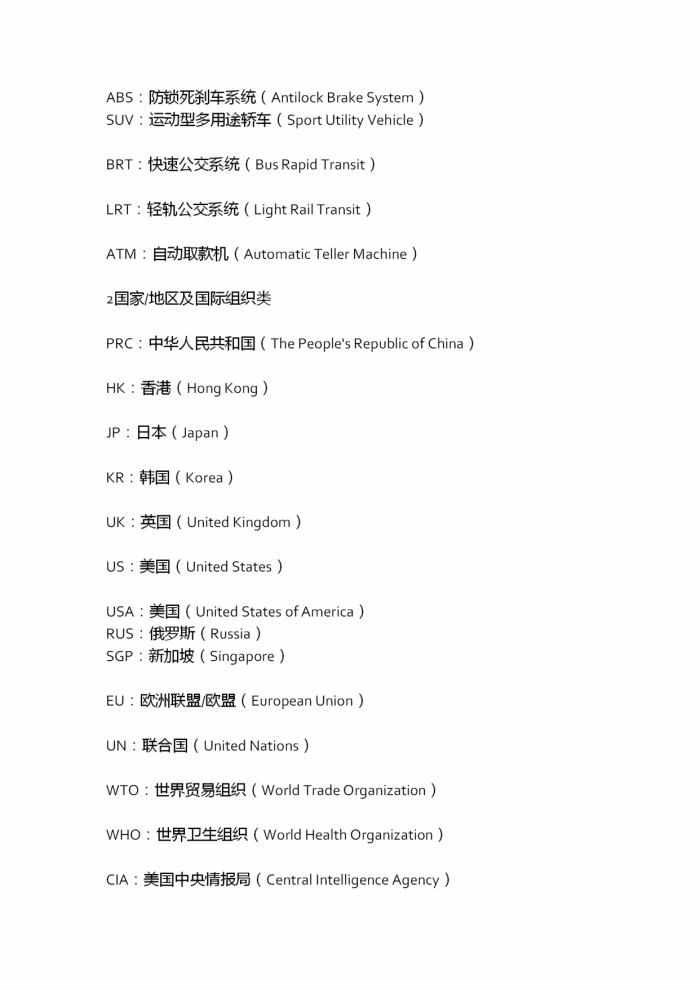 PRC和BRT都是啥意思？高中英語(yǔ)縮略詞+縮寫，Mark收藏