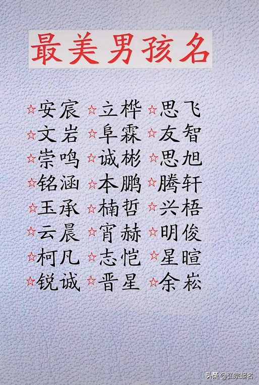 寶寶起名：最美的男孩名字，最秀氣的女孩名字