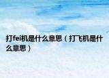 打fei機(jī)是什么意思（打飛機(jī)是什么意思）