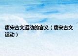 唐宋古文運(yùn)動(dòng)的含義（唐宋古文運(yùn)動(dòng)）