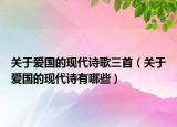 關(guān)于愛國(guó)的現(xiàn)代詩(shī)歌三首（關(guān)于愛國(guó)的現(xiàn)代詩(shī)有哪些）