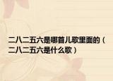 二八二五六是哪首兒歌里面的（二八二五六是什么歌）