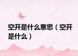空開是什么意思（空開是什么）