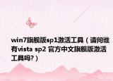 win7旗艦版sp1激活工具（請(qǐng)問誰有vista sp2 官方中文旗艦版激活工具嗎?）