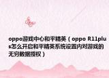 oppo游戲中心和平精英（oppo R11plus怎么開(kāi)啟和平精英系統(tǒng)設(shè)置內(nèi)對(duì)游戲的無(wú)窮數(shù)據(jù)授權(quán)）