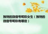 獨(dú)特的微信號(hào)昵稱女生（獨(dú)特的微信號(hào)昵稱有哪些）