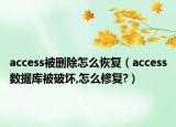 access被刪除怎么恢復(fù)（access數(shù)據(jù)庫(kù)被破壞,怎么修復(fù)?）
