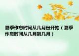 夏季作息時間從幾月份開始（夏季作息時間從幾月到幾月）
