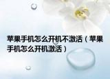 蘋果手機(jī)怎么開機(jī)不激活（蘋果手機(jī)怎么開機(jī)激活）