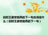 舊時(shí)王謝堂前燕的下一句古詩(shī)是什么（舊時(shí)王謝堂前燕的下一句）