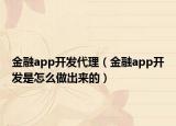 金融app開發(fā)代理（金融app開發(fā)是怎么做出來的）