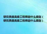 研究員級高級工程師是什么級別（研究員級高級工程師是什么級別）