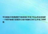 華為智能手機頂部滑下的菜單欄不見了怎么弄出來我是一個初學(xué)者我只是擺弄它我不知道它為什么不見了幫幫我