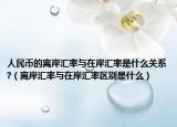 人民幣的離岸匯率與在岸匯率是什么關(guān)系?（離岸匯率與在岸匯率區(qū)別是什么）