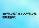 qq手機令牌在哪（QQ手機令牌在哪里看啊）