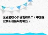 企業(yè)的核心價值觀有幾個（中國企業(yè)核心價值觀有哪些）