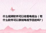 什么視頻軟件可以收看電視臺（有什么軟件可以錄制電視節(jié)目的嗎?）
