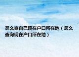 怎么查自己現(xiàn)在戶口所在地（怎么查詢現(xiàn)在戶口所在地）
