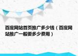 百度網(wǎng)站首頁推廣多少錢（百度網(wǎng)站推廣一般要多少費用）