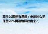 釋放20網(wǎng)速有用嗎（電腦腫么把保留20%網(wǎng)速給釋放出來(lái)?）