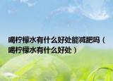 喝檸檬水有什么好處能減肥嗎（喝檸檬水有什么好處）