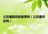 公歷是陽歷的意思嗎（公歷是農歷嗎）
