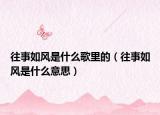 往事如風是什么歌里的（往事如風是什么意思）