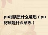 pu材質(zhì)是什么意思（pu材質(zhì)是什么意思）