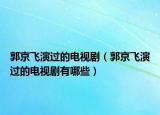 郭京飛演過的電視?。ü╋w演過的電視劇有哪些）
