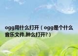 ogg用什么打開(kāi)（ogg是個(gè)什么音樂(lè)文件,腫么打開(kāi)?）