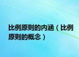 比例原則的內(nèi)涵（比例原則的概念）